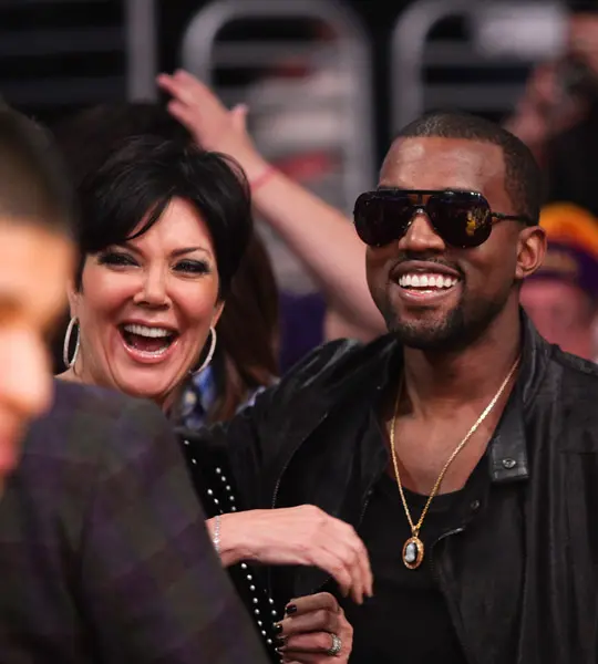 lakers game kanye-and-kris