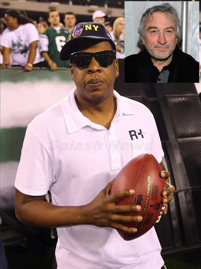 Jay-Z, James Gandolfini, Ben Stiller and Robert de Niro at the NY Jets game in New Jersey