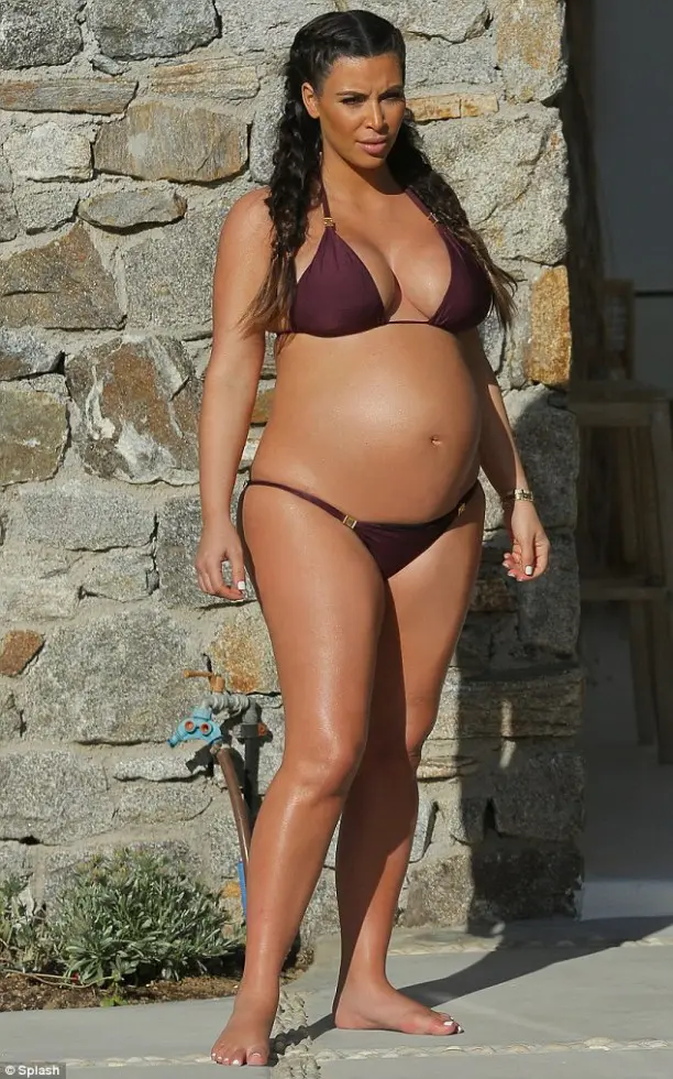 kim kardashian-bikini pregnant-seven months-the jasmine brand