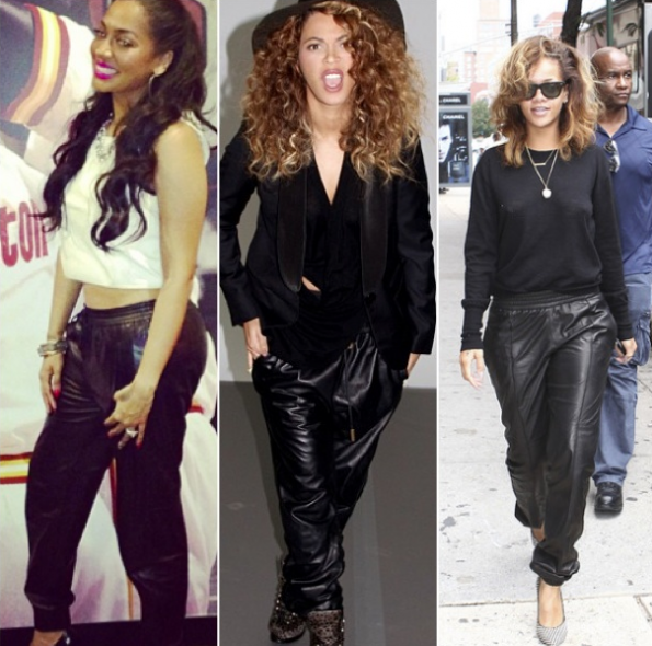 Lala-Beyonce-Rihanna-Leather-Joggers-The-Jasmine-Brand