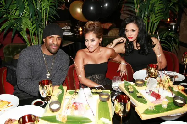 DJ Clue-Adrienne Bailon-Emily Bustamente-birthday dinner 2013-the jasmine brand