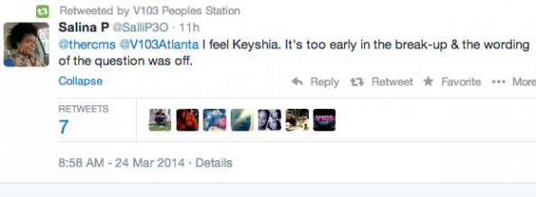 V103 Atlanta Tweet