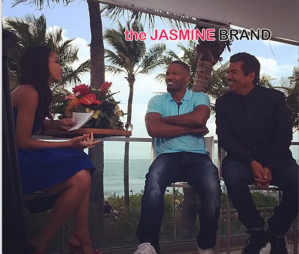 jamie foxx daughter-corinne foxx-ET TV gig-interviews rio 2 cast-george lopez-the jasmine brand