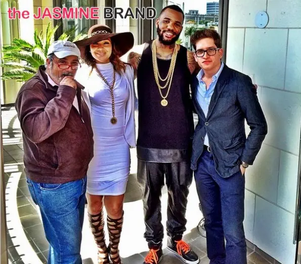 lisa raye-director-rapper-the game-hosts charity event-robin hood project-versace-beverly hills-the jasmine brand