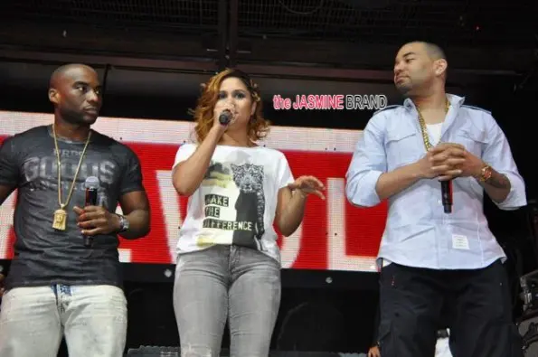 The Breakfast Club joins the stage - Charlamagne Tha God, Angela Yee, DJ Envy