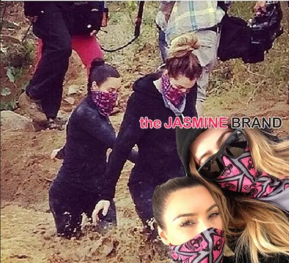 filming-keeping up with the kardashians-kim khloe-mud run-the jasmine brand