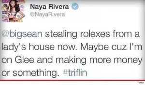 naya rivera-big sean stole rolex-twitter beef-the jasmine brand