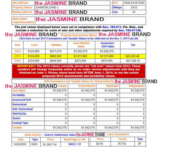 PROPERTY INFO Ex-NFL star Chad Johnson - I Can't Pay My Home Bills