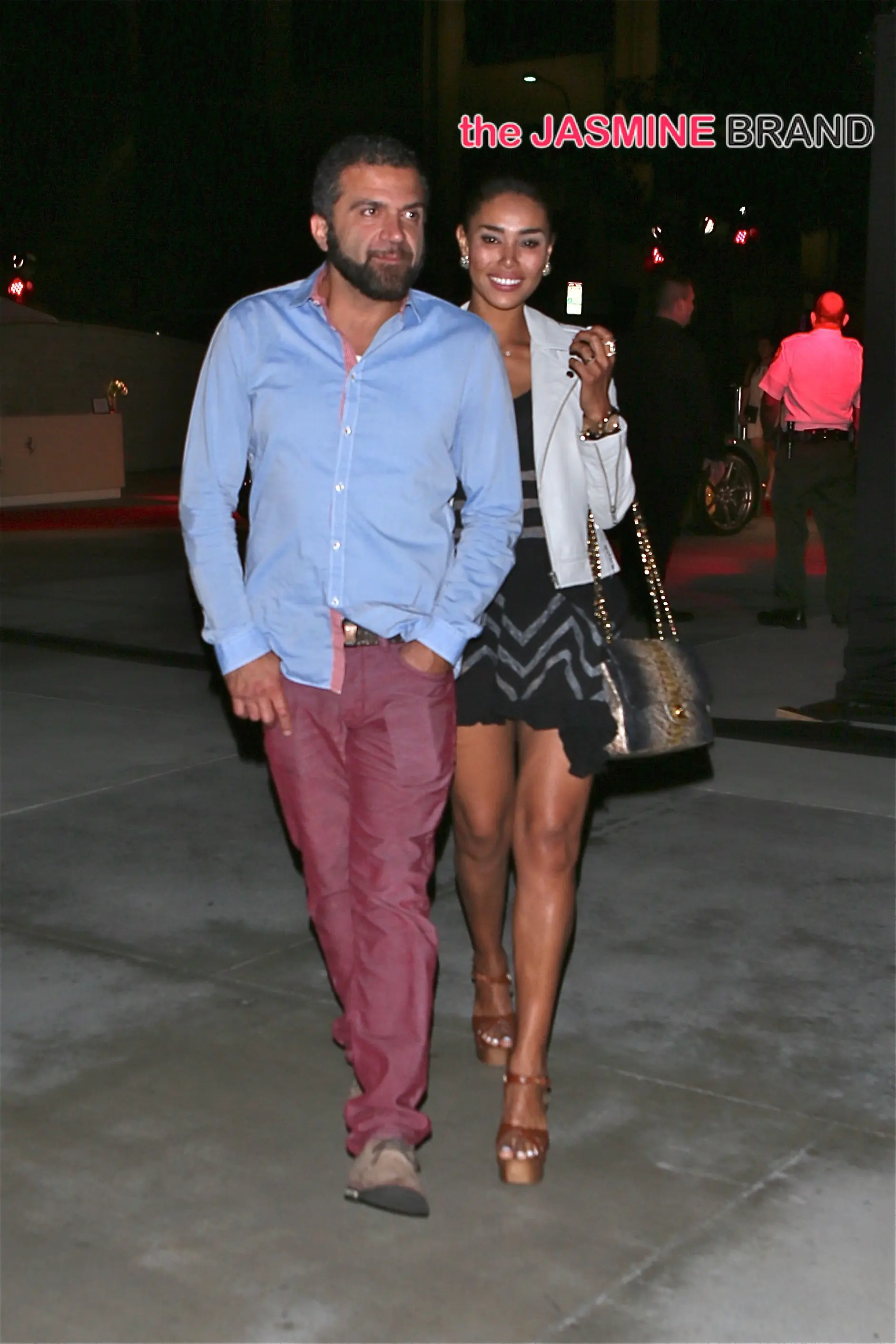V. Stiviano attends the State of the Art Ferrari event with male friend