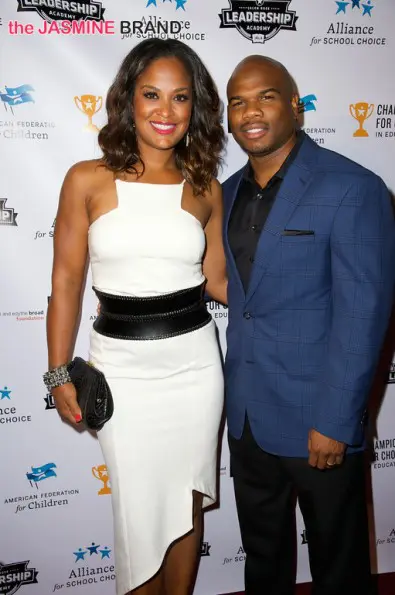 Laila Ali and husband NFL player Curtis Conway 3rd annual Champions for Choice American Federation for Children 2014 the jasmine brandjpg