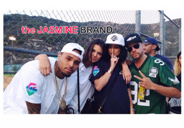 kendall jenner and kylie jenner chris brown-hosts celebrity kick ball charity event 2014 the jasmine brand