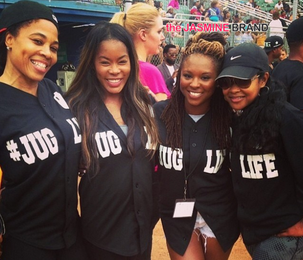 dollphace golden brooks torrei hart and lisa wu jug life charity softball game 2014-the jasmine brand