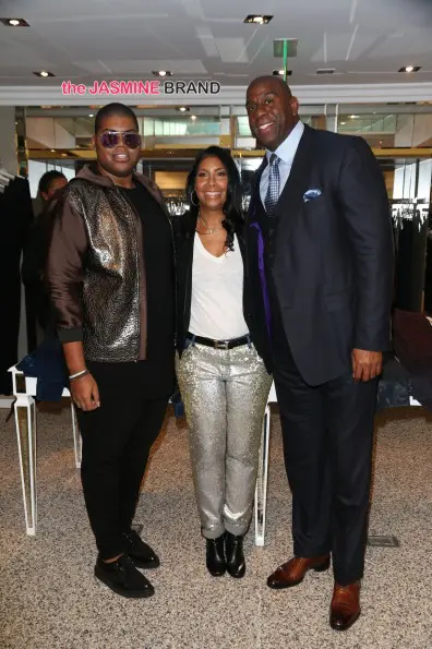 E.J. Johnson, Cookie Johnson and Magic Johnson circa 2014