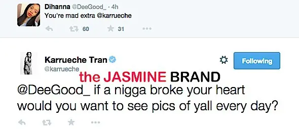 karrueche tran-tweets stop posting photos with chris brown-the jasmine brand