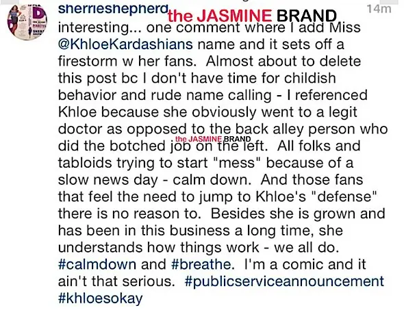 Sherri Shepherd-questions enhanced booty-the jasmine brand