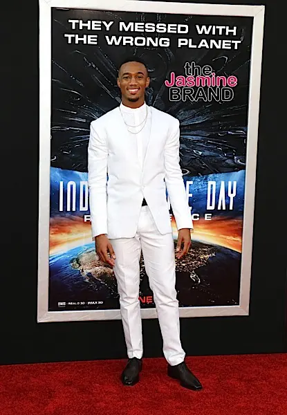 Jessie Usher attends the "Independence Day: Resurgence" Los Angeles Premiere.