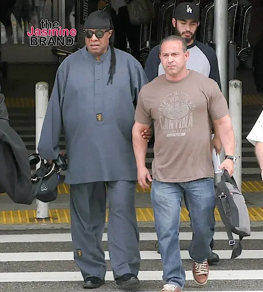 Stevie Wonder Sighted Arriving at LAX Airport on May 28, 2016