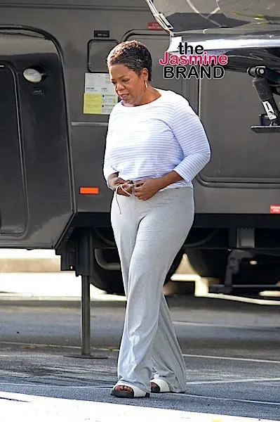 Oprah Winfrey in a wig ready for her scenes on The Immortal Life of Henrietta Lacks filming in Atlanta, Ga.