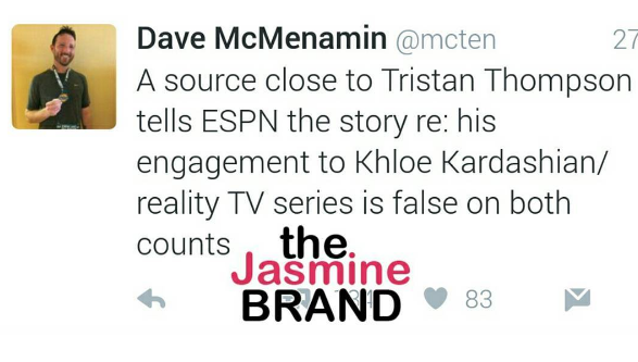 Khloe Kardashian & Tristan Thompson NOT Engaged, No Reality Spin-Off Khloe Kardashian & Tristan Thompson NOT Engaged, No Reality Spin-Off