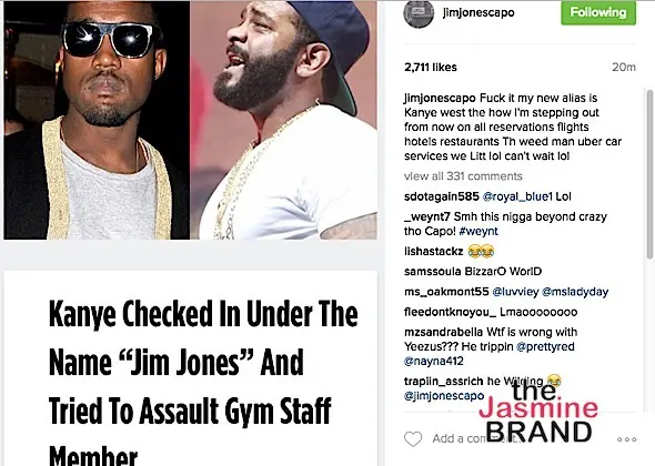 Kanye West Accused of Assaulting Gym Employee, Allegedly Put On Psychiatric Hold & Used 'Jim Jones' Alias Kanye West Accused of Assaulting Gym Employee, Allegedly Put On Psychiatric Hold & Used 'Jim Jones' Alias