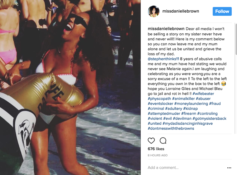 Mel B's Sister To Stephen Belafonte: You Wife Beating Psychopath Mel B's Sister To Stephen Belafonte: You Wife Beating Psychopath