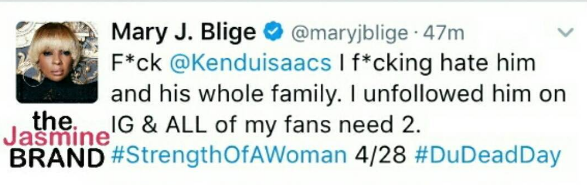Mary J. Blige's Message To Ex Kendu: I f*cking hate you & your whole family! Mary J. Blige's Message To Ex Kendu: I f*cking hate you & your whole family!