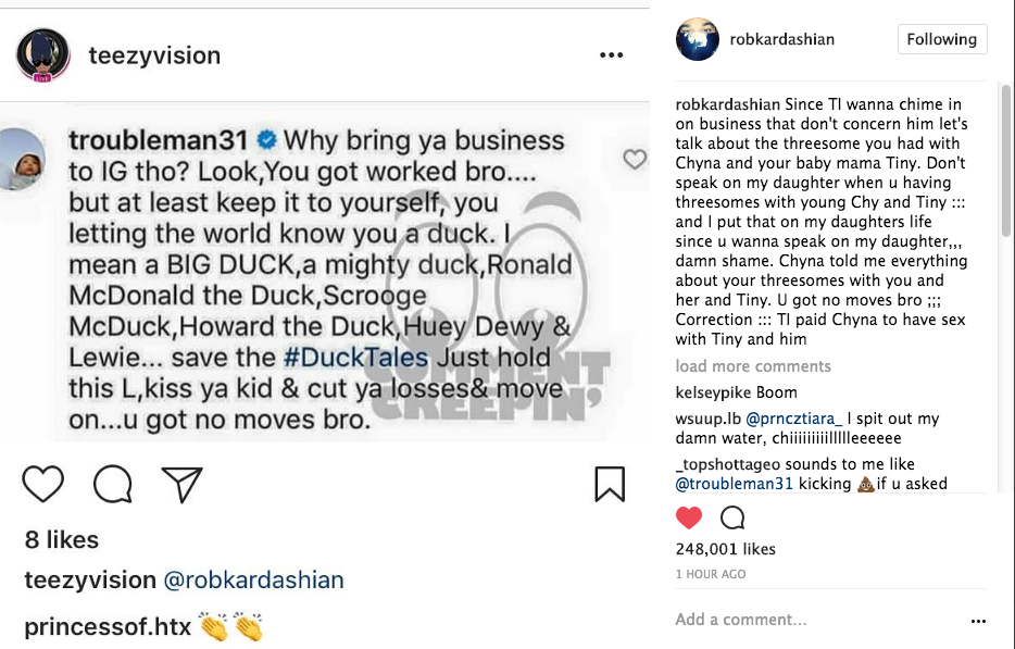 T.I. & Tiny Paid Blac Chyna For A Threesome, According To Rob Kardashian T.I. & Tiny Paid Blac Chyna For A Threesome, According To Rob Kardashian