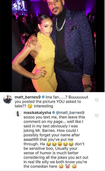 Masika Kalysha Refers To Matt Barnes As A "Fan", Exposes Text Messages Masika Kalysha Refers To Matt Barnes As A "Fan", Exposes Text Messages