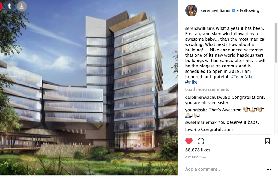 Nike Names Building After Serena Williams Nike Names Building After Serena Williams