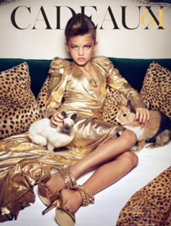 Is A 10-Year-Old Model Wearing No Shirt and Heels Too Sexy