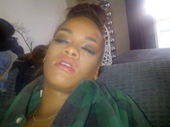 Sleeping Beauty Rihanna Caught Napping Mouth Open A Full Face