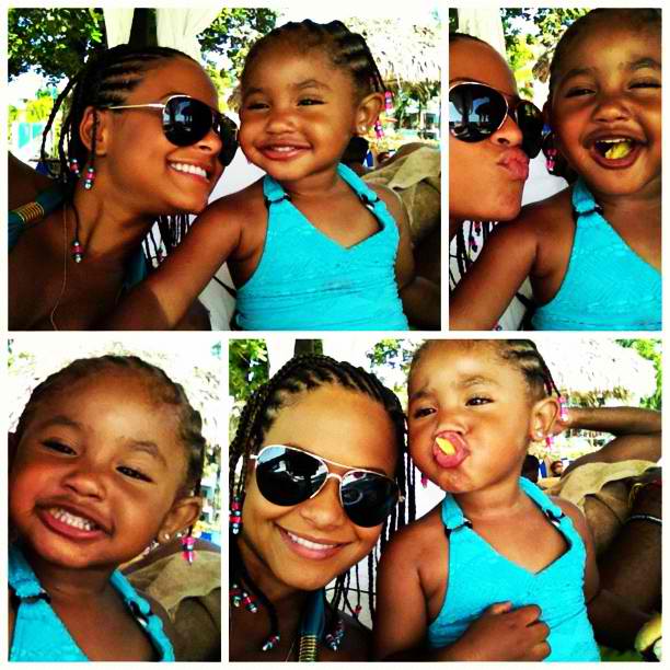 Christina Milian And Daughter Rock Matching Cornrows In Caribbean Thejasminebrand