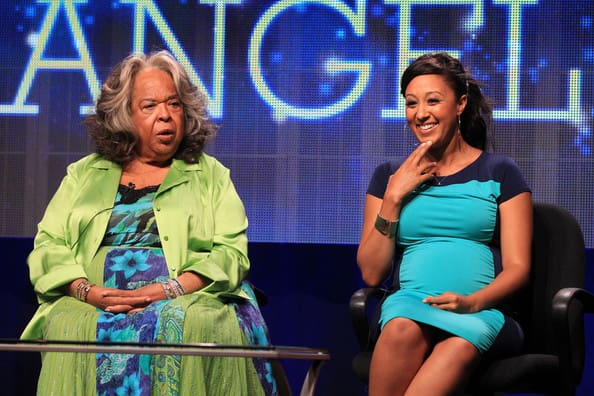 Della Reese_Tamera Mowry-Housley_2_Christmas Angel_TCA Summer Press Tour_thejasminebrand