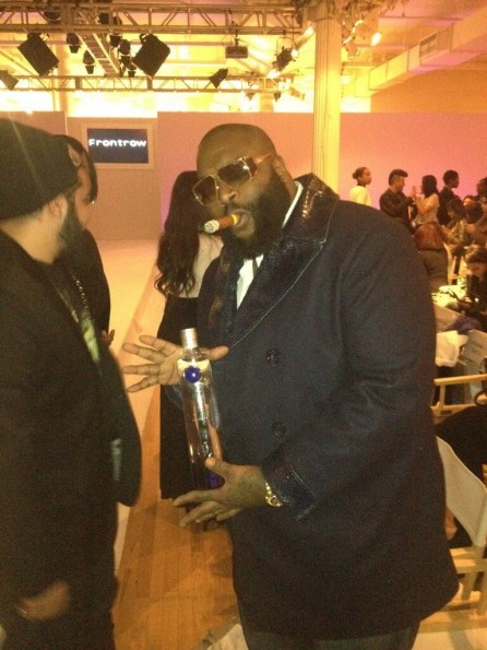 candid-rick ross-front row-new york fashion week-the jasmine brand
