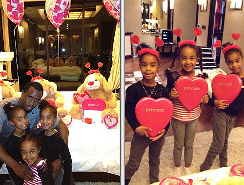 diddy-valentines day with daughters 2013-the jasmine brand