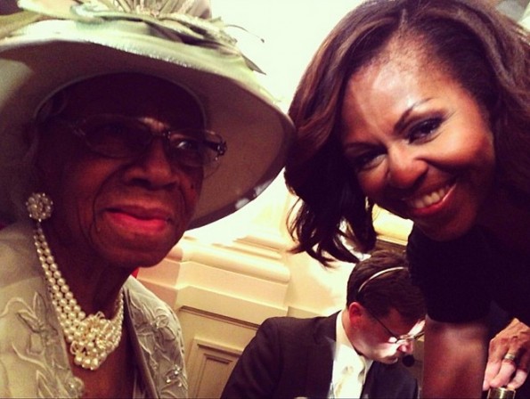 first lady michelle obama-star jones-and grandmother-visit white house 2013-the jasmine brand