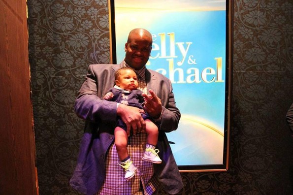 Vince Herbert with son Logan backstage at 'Live with Kelly & Michael'
