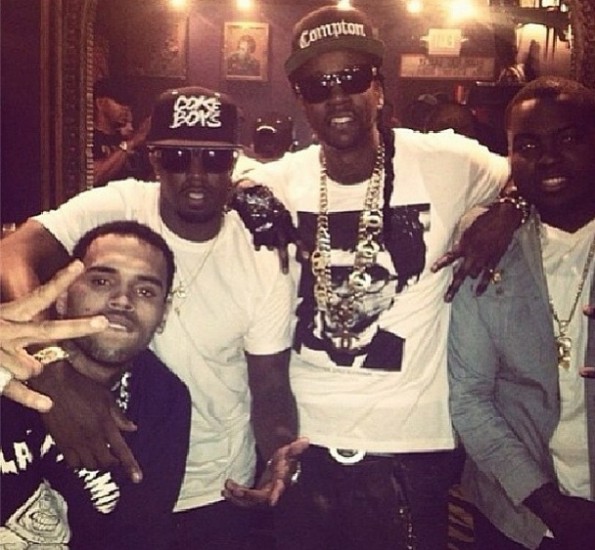 fresh out of rehab-chris brown parties with-diddy-2 chainz-sean kingston-the jasmine brand