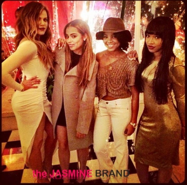 khloe kardashian-lauren london-kris jenner-kardashian-christmas eve party 2013-the jasmine brand