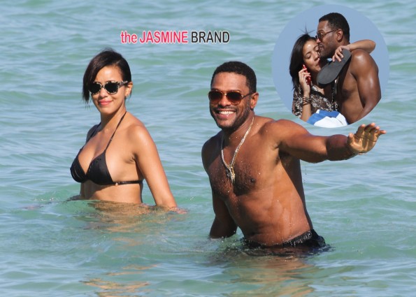 Maxwell and Julissa Bermudez out and about on the beach in Miami Beach