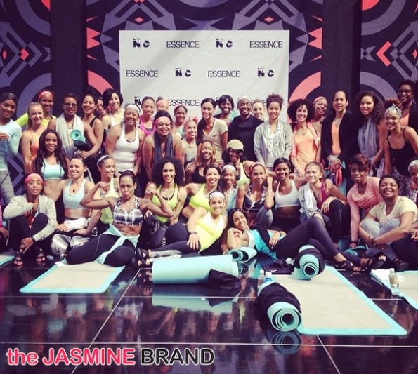 michelle williams-group shot-yoga-essence red carpet-move more-world fit for kids 2014-the jasmine brand