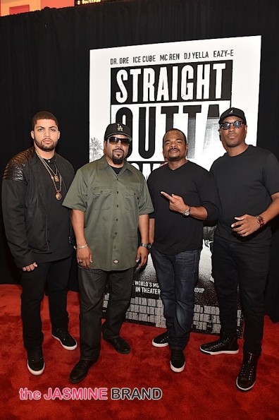 O'Shea Jackson Jr., Ice Cube, F. Gary Gray, and Corey Hawkins at the 'Straight Outta Compton'  sceening