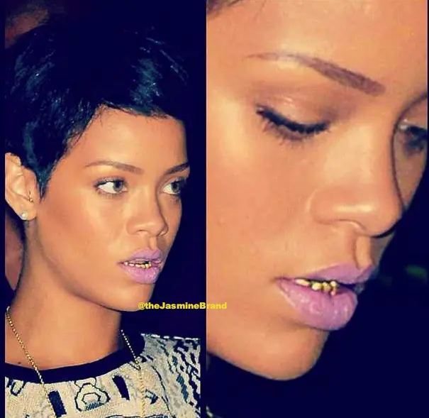 Stylin-On-You-Hoes : Rihanna Rocks New Gold Grill