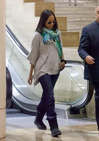 Spotted. Stalked. Scene. Zoe Saldana Arrives at LAX Airport, Minus Nina Simone