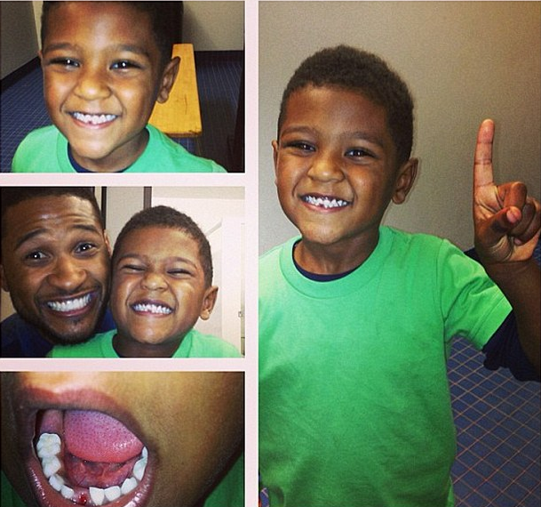 Tooth Fairy Snags Usher & Tameka Raymond’s Son’s Teeth + Stevie Wonder Is Doo-Rag Fresh At LAX