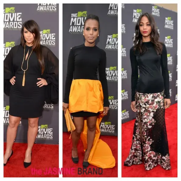 kim kardashian-kerry washington-zoe saldana-mtv movie awards 2013-the jasmine brand