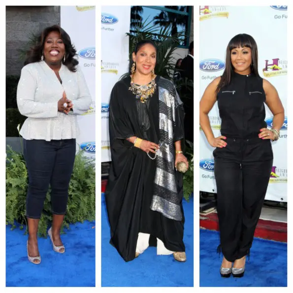 sheryl underwood-phylicia rashad-erica campbell-hoodie awards blue carpet 2013-the jasmine brand