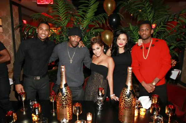 Trey Songz-DJ Clue-Adrienne Bailon-Emily Bustamante-Fabolous birthday dinner 2013-the jasmine brand