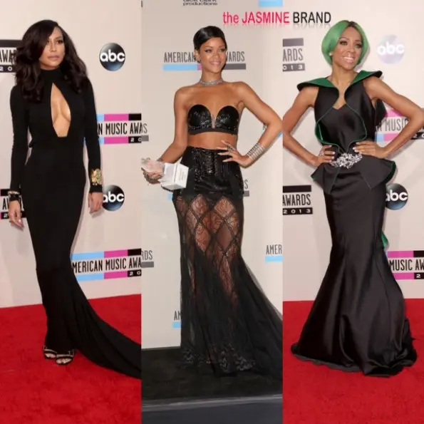 naya rivera-rihanna-lil mama-AMAs-american music awards red carpet 2013-the jasmine brand