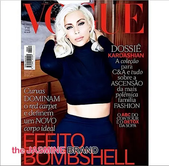 Kim Kardashian Goes Platinum Blonde for Vogue Brazil [Photos]